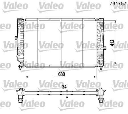 Radiator, racire motor VALEO 731757 pentru AUDI A4