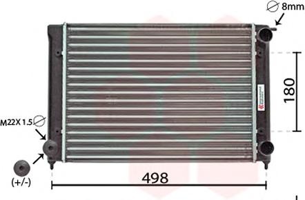 Radiator, racire motor VW ATLANTIC I (16), VW SCIROCCO (53B), VW RABBIT I Cabriolet (155) - VAN WEZEL 58002040