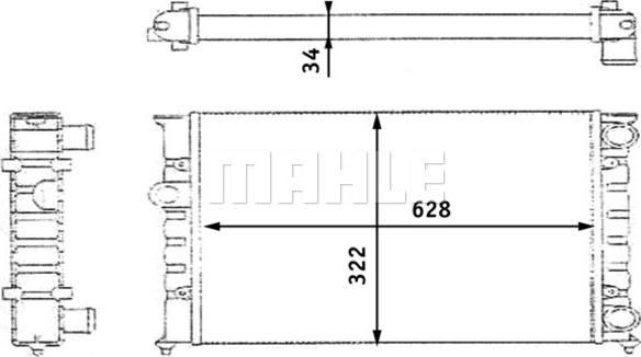 Radiator, racire motor VW GOLF III (1E7), Сabrioletă, 07.1993 - 05.1998 MAHLE CR 348 000S
