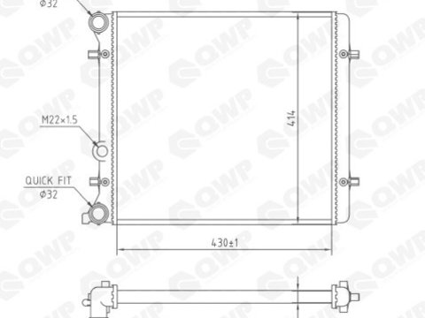 Radiator, racire motor VW GOLF IV (1J1) (1997 - 2005) QWP WRA158 piesa NOUA