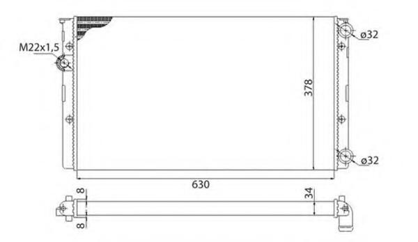 Radiator, racire motor VW GOLF Mk III (1H1), VW GOLF Mk III Estate (1H5), VW JETTA III (1H2) - MAGNETI MARELLI 350213809003