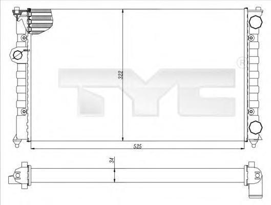 Radiator, racire motor VW GOLF Mk III Cabriolet (1E7), VW GOLF Mk III (1H1), VW GOLF Mk III Estate (1H5) - TYC 737-0016