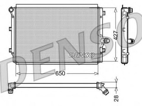 Radiator, racire motor VW TOURAN (1T1, 1T2), AUDI A3 (8P1), VW RABBIT V (1K1) - DENSO DRM32017