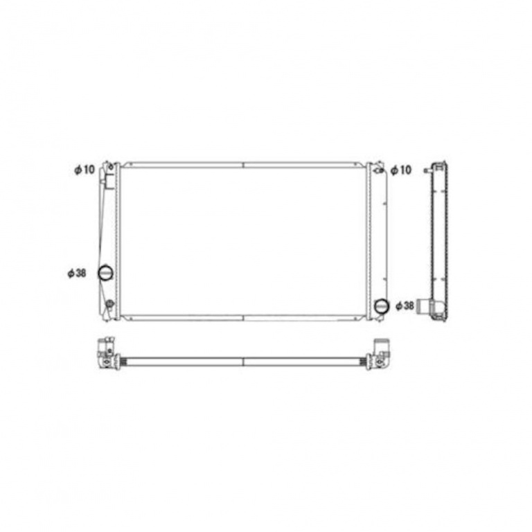 Radiator racire Toyota Rav-4 (Xa30), 11.2005-2013 Motor 2, 0 112kw, Toyota Rav-4 (Xa400), 2013- Motor 2, 0 111kw Benzina, tip climatizare cu/fara AC, cutie M/A, tip Denso, diametru intrare/iesire 38/38mm, dimensiune 673x415x16mm, Cu lipire fagure pri