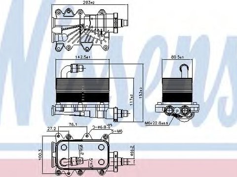 Radiator racire ulei, cutie de viteze automata BMW Seria 6 (E63) (2004 - 2010) NISSENS 90673 piesa NOUA