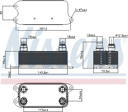 Radiator racire ulei. cutie de viteze automata Oil cooler fits. MERCEDES C C204 C T-MODEL S204 C W204 CLS C218 CLS SHOOTING Break MERCEDES-BENZ SLC (R172), Сabrioletă, 01.2016 - Nissens 90909