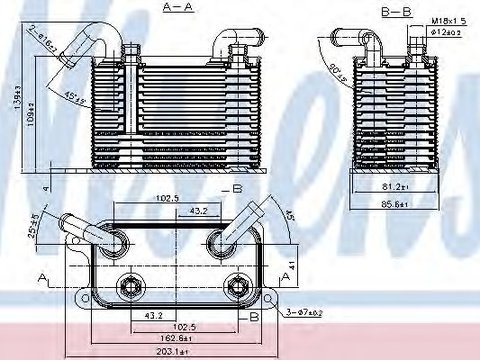Radiator racire ulei, cutie de viteze automata VW TRANSPORTER V platou / sasiu (7JD, 7JE, 7JL, 7JY, 7JZ, 7FD) (2003 - 2016) NISSENS 90722 piesa NOUA