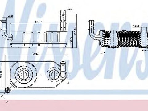 Radiator racire ulei, cutie de viteze automata VW TRANSPORTER / CARAVELLE Mk IV bus (70XB, 70XC, 7DB, 7DW, 7DK (1990 - 2003) NISSENS 90708