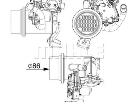 Radiator recirculare gaze de esapament CE18000P MAHLE pentru Vw Jetta Vw Vento Vw Beetle Vw Novo Vw Caddy