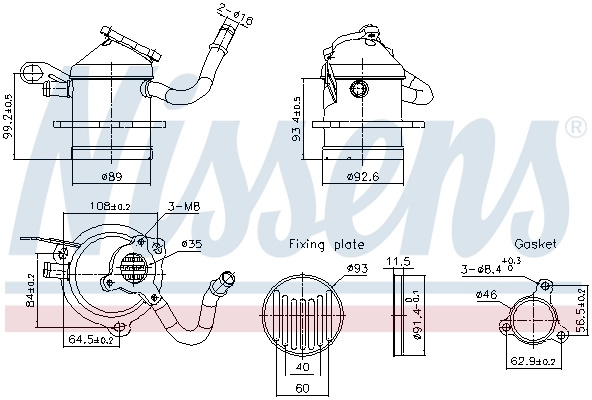 Radiator recirculare gaze esapament Nissens DACIA DOKKER microbus (KE_) 2018-2021 - 989480