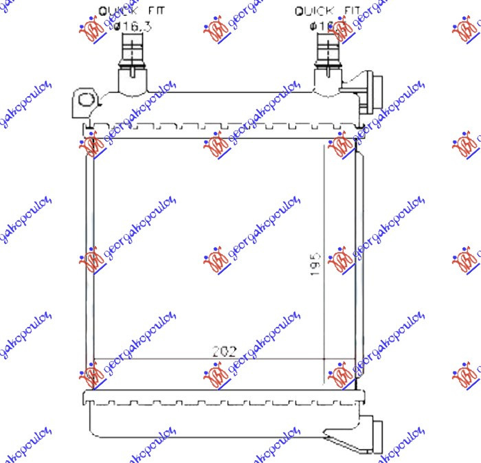 RADIATOR SUPLIMENTAR 1.5-2.0 BNZ (202X195), BMW, BMW SERIES 2 (F45/F46) ACTIVE/GRAN TOURER 14-17, 157106365