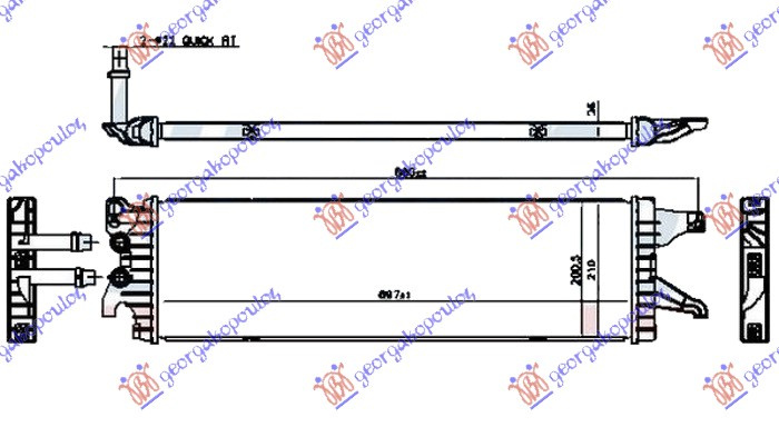 RADIATOR SUPLIMENTAR 2.0 TDi (62/75KW) DIESEL (695x210x26) - VW TRANSPORTER (T6) 15- pentru VW, VW T 879106360 879106360 7E0121212A