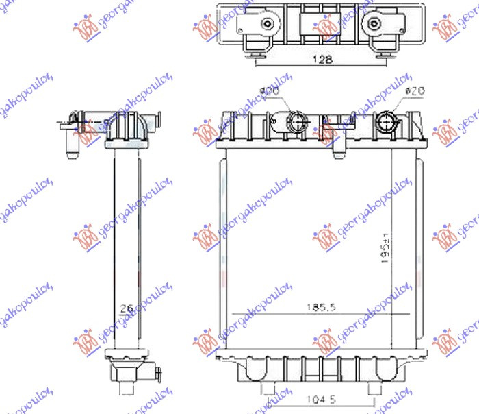 RADIATOR SUPLIMENTAR 2.0 TFSi BNZ (195x190x26) , VW, VW GOLF VII 13-16, 890006360