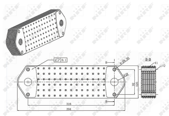 Radiator ulei 31196 NRF pentru Vw Jetta Vw Vento Vw Bora Nissan Navara Nissan Pick