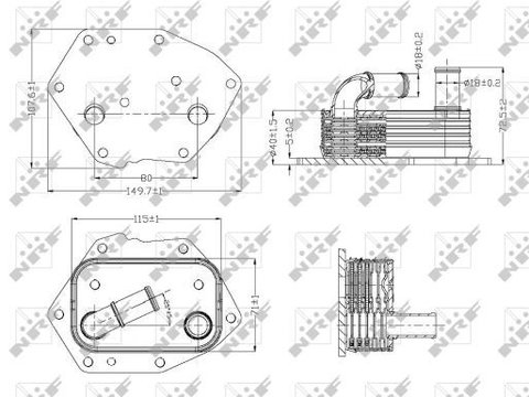 Radiator ulei 31313 NRF pentru Peugeot 508 Land rover Freelander Land rover Lr2 Peugeot 407 Peugeot 807 Land rover Discovery CitroEn C5