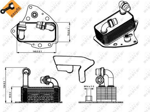 Radiator ulei 31343 NRF pentru Alfa romeo Brera Alfa romeo Spider Opel Astra Opel Zafira Opel Insignia Opel Combo Fiat Doblo