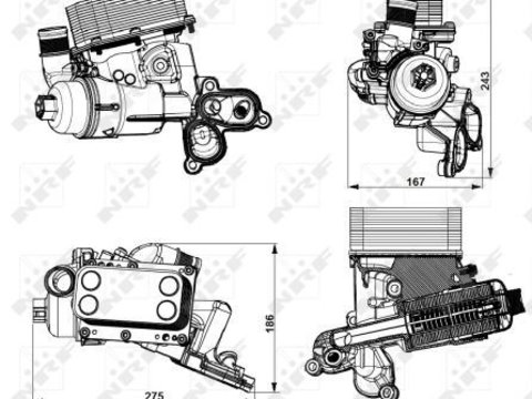 Radiator ulei 31751 NRF pentru Renault Megane Renault Gran Renault Latitude Renault Laguna Nissan Dualis Nissan Qashqai Opel Vivaro Nissan X-trail Renault Koleos