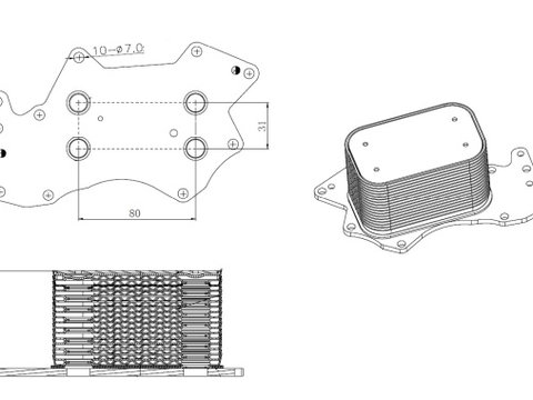 Radiator ulei 31816 NRF pentru Audi A6 Audi A4 Vw Touareg Audi Q7