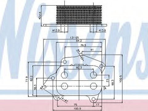 Radiator ulei 90670 NISSENS pentru Volvo C30 Volvo S40 Peugeot 208 Volvo S60 Ford Fiesta Volvo V60 Volvo S80 Volvo V70 Peugeot Partner CitroEn Ds3 Peugeot 206 Ford Ikon CitroEn C3 Peugeot 307 Ford Fusion Mazda 2 Mazda Demio CitroEn C2 CitroEn Xsara M