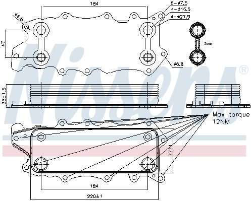 Radiator ulei 90784 NISSENS pentru Mercedes-benz Cls Mercedes-benz G-class Mercedes-benz Sprinter Mercedes-benz R-class Mercedes-benz C-class Mercedes-benz Vito Mercedes-benz Viano Mercedes-benz S-class Mercedes-benz E-class Mercedes-benz Glk-class M