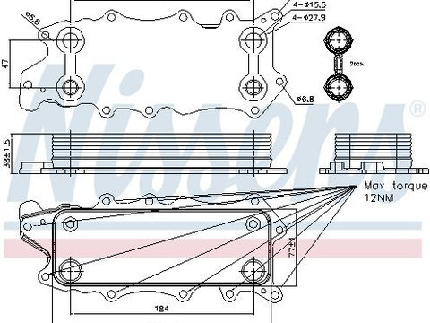 Radiator ulei 90784 NISSENS pentru Mercedes-benz Cls Mercedes-benz G-class Mercedes-benz Sprinter Mercedes-benz R-class Mercedes-benz C-class Mercedes-benz Vito Mercedes-benz Viano Mercedes-benz S-class Mercedes-benz E-class Mercedes-benz Glk-class M