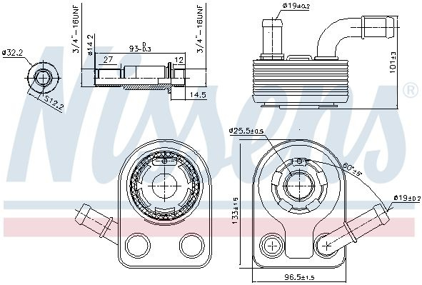 Radiator ulei 90972 NISSENS pentru Ford C-max Ford Grand Volvo S80 Ford S-max Ford Galaxy Ford Mondeo Ford Focus Ford Fiesta Volvo V70 Ford Tourneo Ford B-max