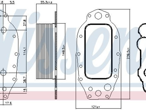 Radiator ulei 91121 NISSENS pentru Land rover Discovery Land rover Lr4 Land rover Lr3 Peugeot 607 Land rover Range rover Peugeot 407 CitroEn C5