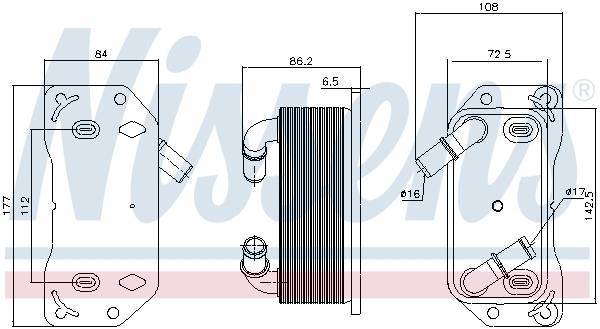 Radiator ulei 91189 NISSENS pentru Volvo Xc60 Volvo Xc70 Volvo S80 Volvo Xc90 Volvo V90 Volvo S90 Volvo Xc40 Volvo V60