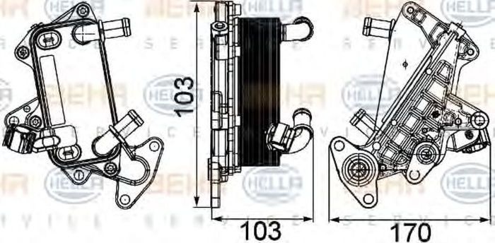 Radiator ulei cutie automata SKODA SUPERB combi 3T5 HELLA 8MO376725311