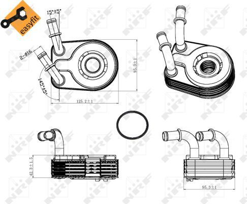 Radiator ulei # Fiat Doblo 2001 2002 2003 2004 2005 2006 2007 2008 2009 2010 2011 2012 2013 2014 2015 2016 2017 2018 2019 2020 2021 2022 2023 2024 2025 # 31321 # NRF
