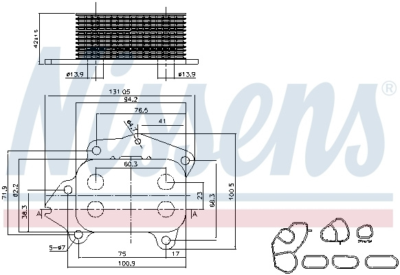 Radiator ulei # Ford Fusion 2002 2003 2004 2005 2006 2007 2008 2009 2010 2011 2012 # 90670 # NISSENS