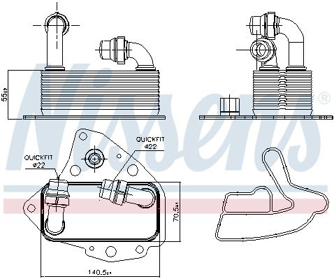 Radiator ulei # Opel Combo 2012 2013 2014 2015 2016 2017 2018 2019 2020 2021 2022 2023 2024 2025 # 90803 # NISSENS