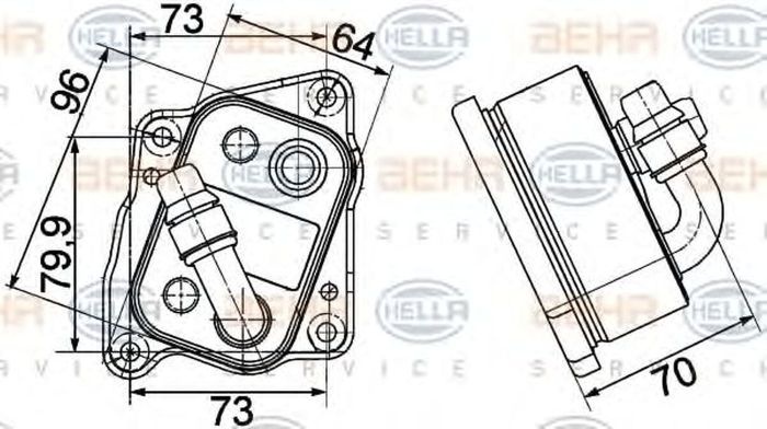 Radiator ulei termoflot BMW 3 cupe E46 HELLA 8MO376755491