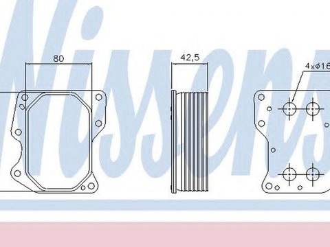 Radiator ulei termoflot FORD TRANSIT CUSTOM bus NISSENS 90752