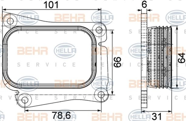 Radiator ulei termoflot MERCEDES-BENZ C-CLASS W203 HELLA 8MO376756734