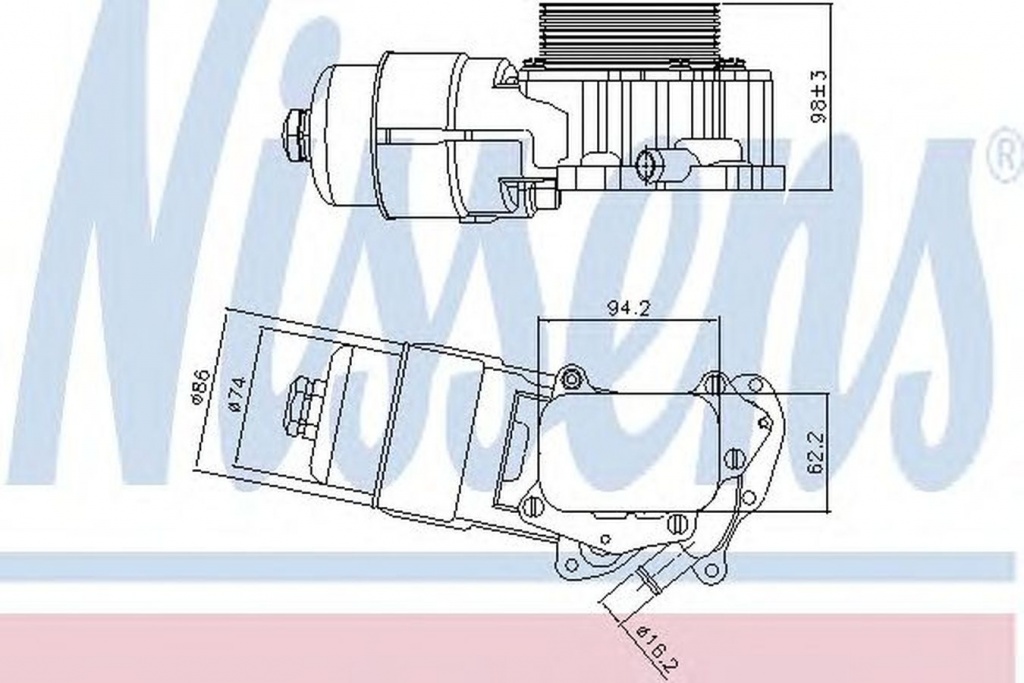 Radiator ulei termoflot PEUGEOT 307 Break 3E NISSE