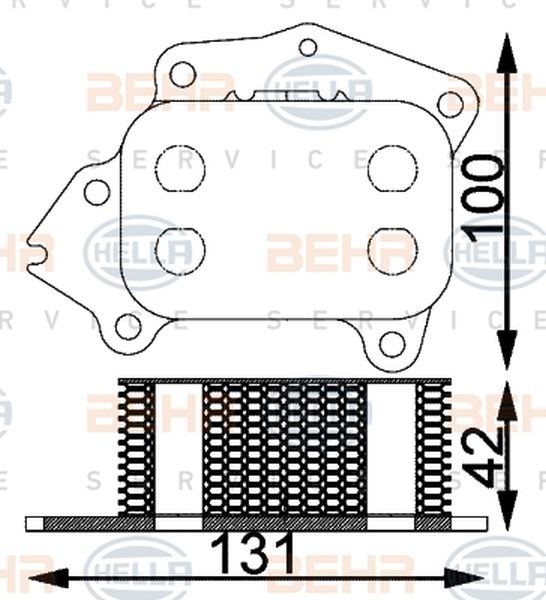 Radiator ulei termoflot PEUGEOT BIPPER Tepee HELLA 8MO 376 797-101