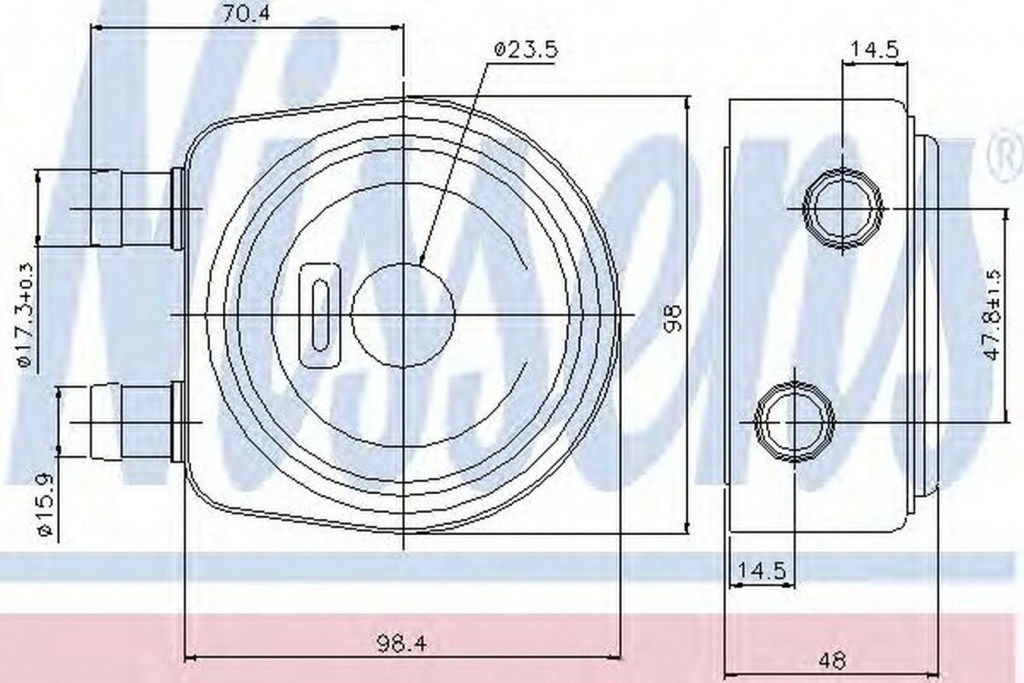 Radiator ulei termoflot RENAULT CLIO I B C57 5 357 NISSENS 90697