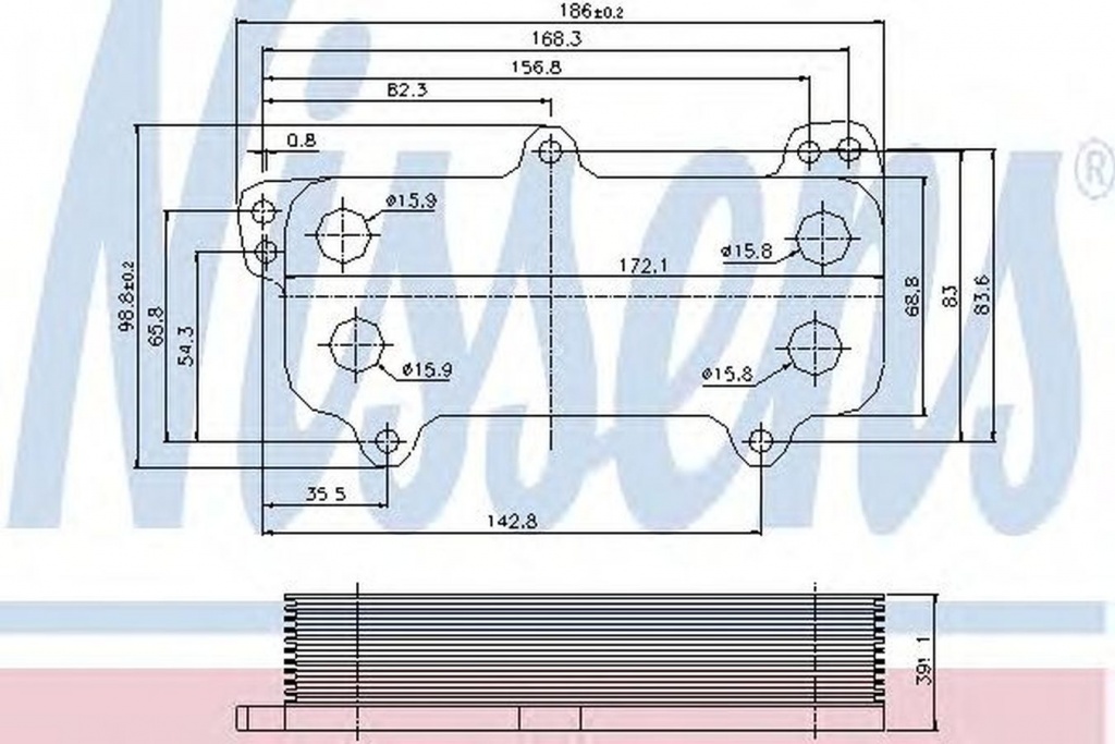 Radiator ulei termoflot VW TOUAREG 7LA 7L6 7L7 NISSENS 90684