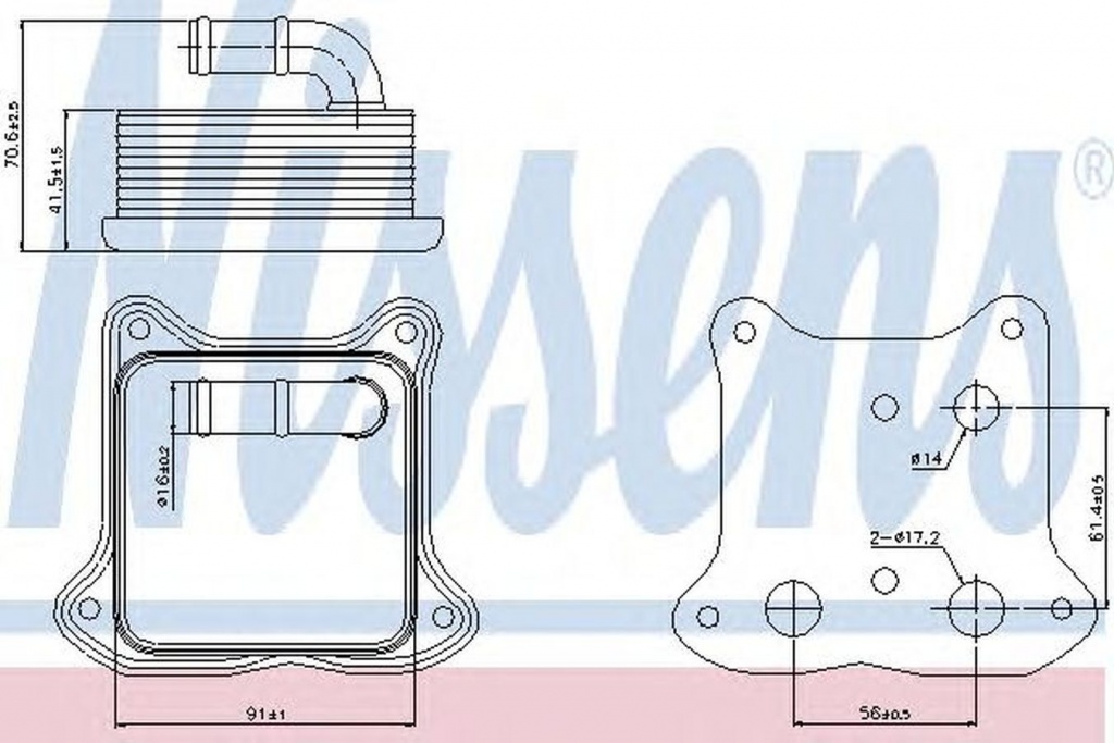 Radiator ulei termoflot VW TOURAN 1T3 NISSENS 90680