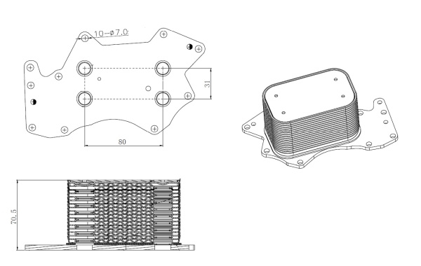 Radiator ulei, ulei motor (31816 NRF) AUDI,VW