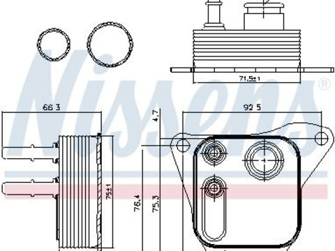 Radiator ulei ulei motor 91122 NISSENS pentru Land rover Discovery Land rover Lr4 Land rover Lr3 Peugeot 607 Land rover Range rover Peugeot 407 CitroEn C5