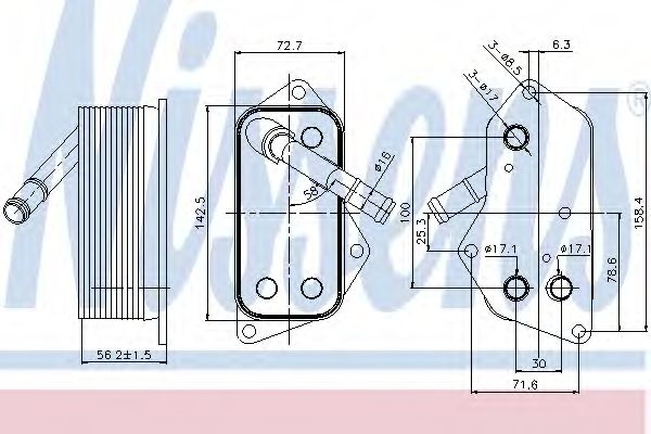 Radiator ulei, ulei motor BMW Seria 5 Touring (F11) (2010 - 2016) NISSENS 90689 piesa NOUA