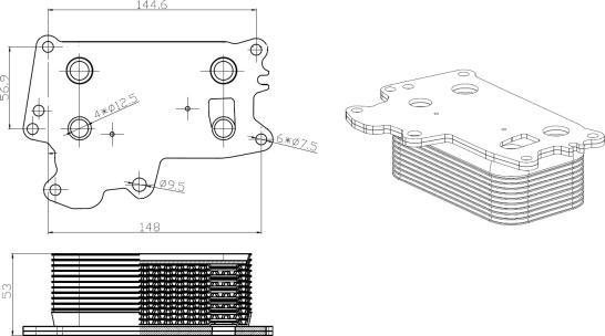 Radiator ulei, ulei motor JEEP WRANGLER III (JK), 06.2006 - NRF 31840