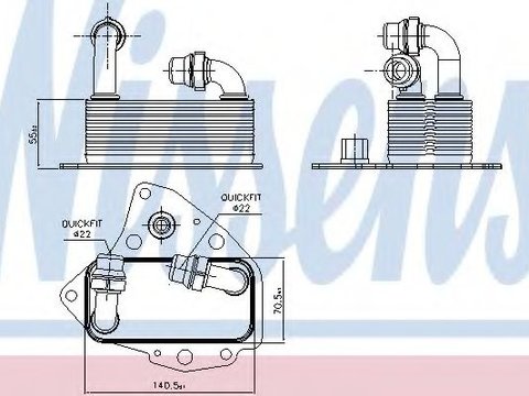 Radiator ulei, ulei motor LANCIA DELTA III (844) (2008 - 2014) NISSENS 90803 piesa NOUA