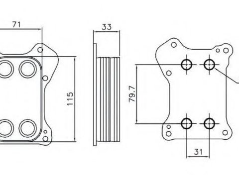 Radiator ulei, ulei motor LANCIA YPSILON (843) (2003 - 2011) NRF 31167 piesa NOUA