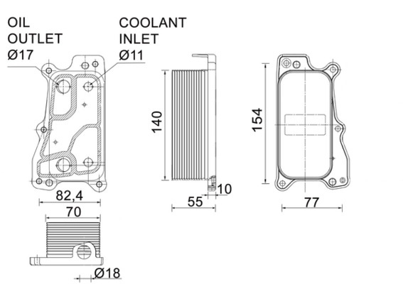 Radiator ulei, ulei motor MAHLE CLC235000P pentru masina MERCEDES-BENZ E-CLASS (W211) 2005 2006 2007 2008