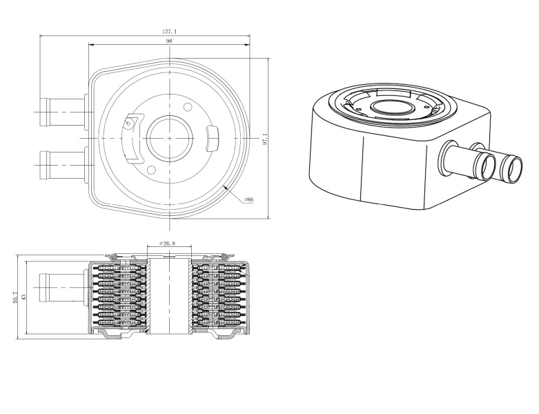 Radiator ulei, ulei motor NRF 31834 pent