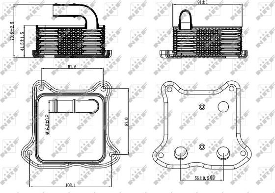 Radiator ulei. ulei motor Oil cooler AUDI A1 A3 SEAT ALTEA ALTEA XL IBIZA IV IBIZA IV SC IBIZA IV ST LEON TOLEDO IV SKODA VW GOLF VI (517), Сabrioletă, 03.2011 - 05.2016 NRF 31260