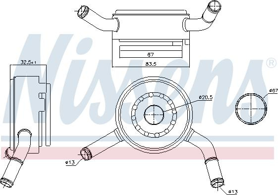 Radiator ulei. ulei motor Oil cooler NISSAN JUKE QASHQAI I SENTRA VII TIIDA 1.6 06.10- NISSAN QASHQAI / QASHQAI +2 I (J10, NJ10, JJ10E), Crossover, 12.2006 - 04.2014 Nissens 91192